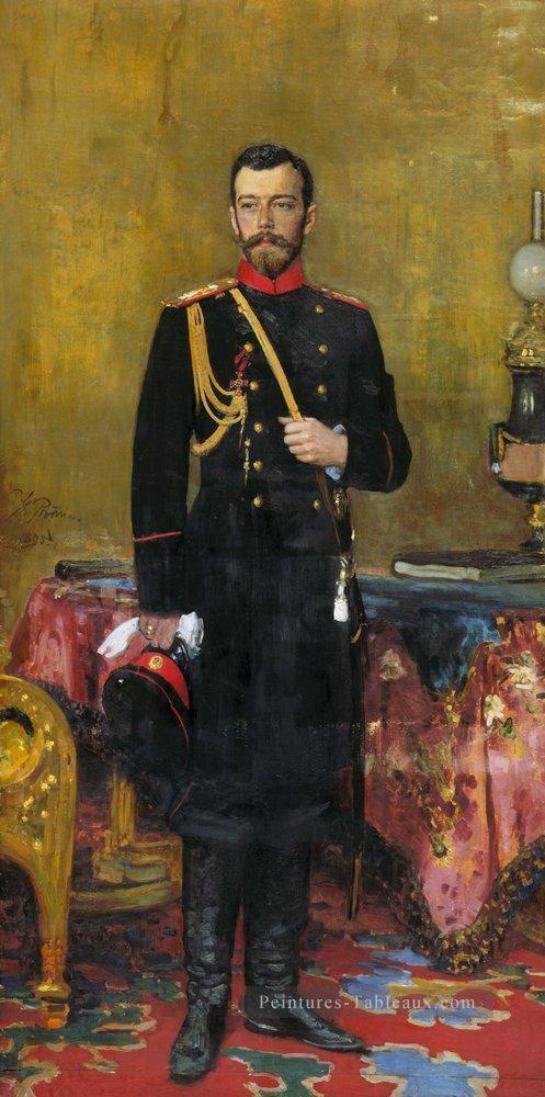 portrait de nicholas ii le dernier empereur russe 1895 Ilya Repin Peintures à l'huile